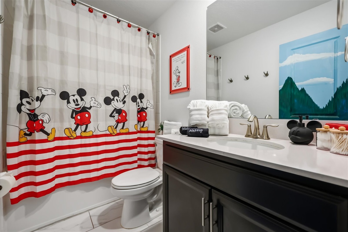 Bathroom off the loft, by the theater room