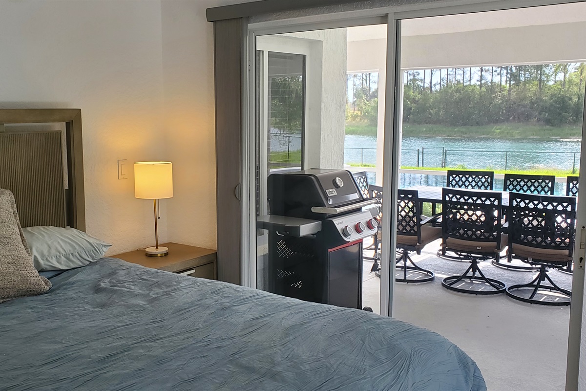 King bedroom with lanai access and private bath
