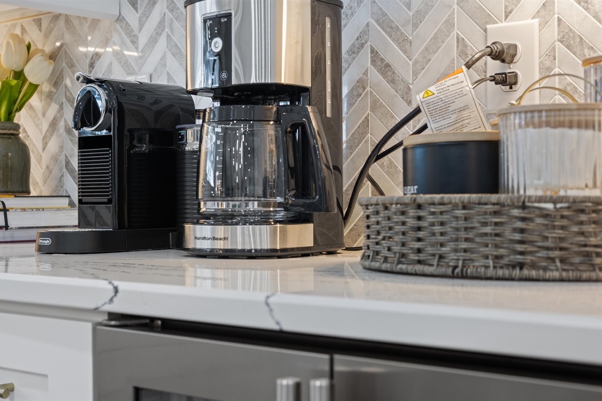 We also offer our very own coffee station - with a drip coffee maker, and complimentary ground coffee and sugar.