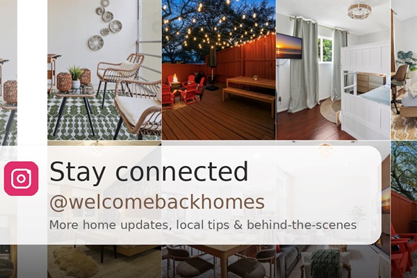 Stay connected with welcomebackhomes for home updates and stay-related questions ✨