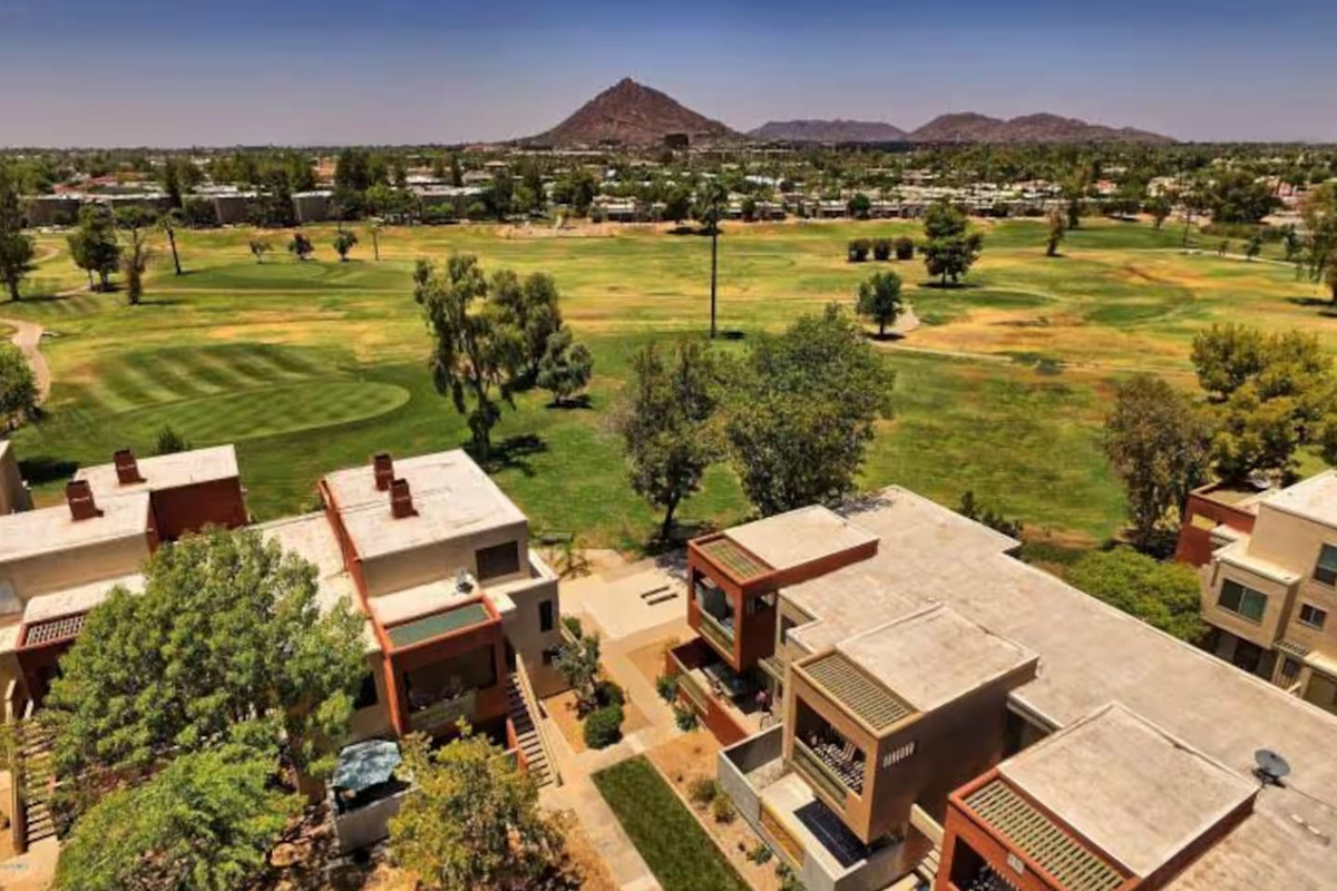Nestled among manicured grounds with mountain views in every direction.