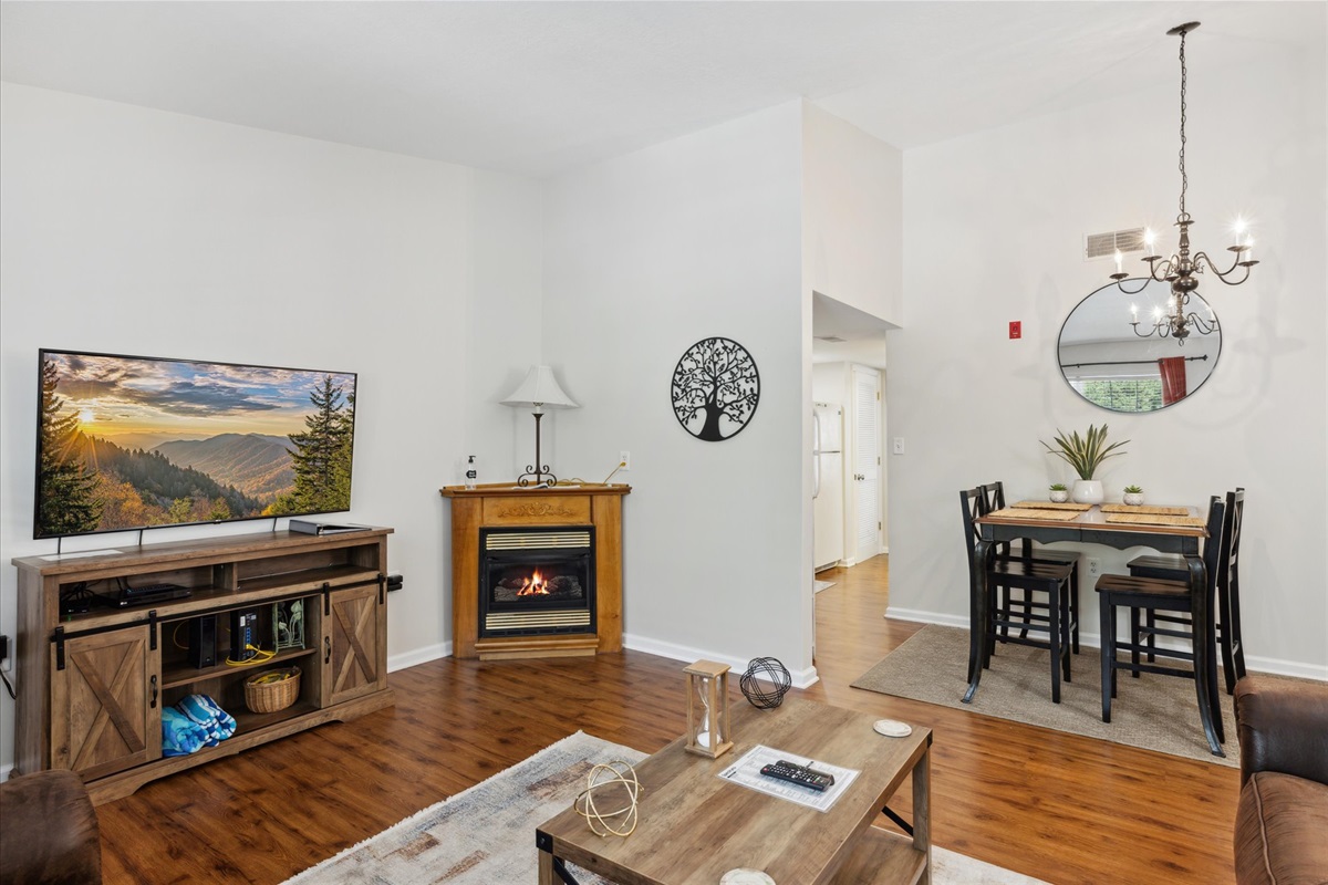 Gas fireplace operational from October - March