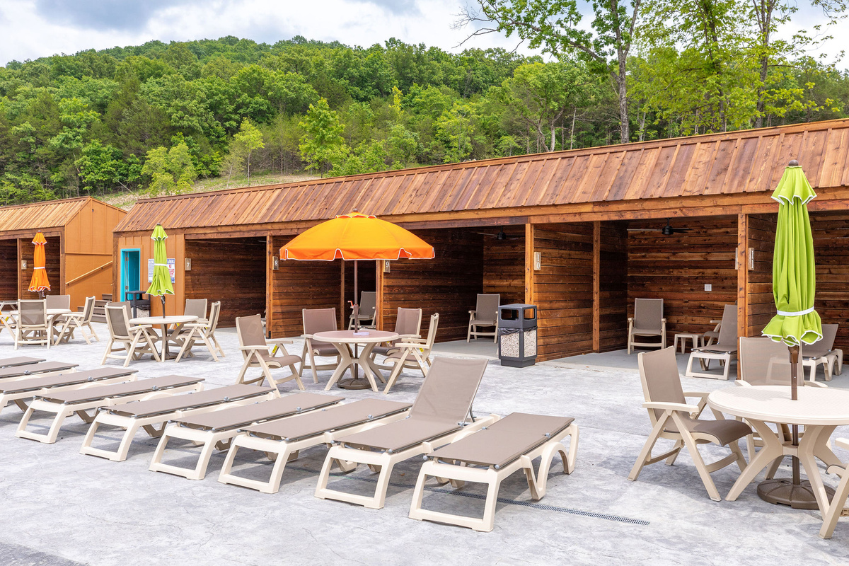 Loungers and shade spots at the pool!