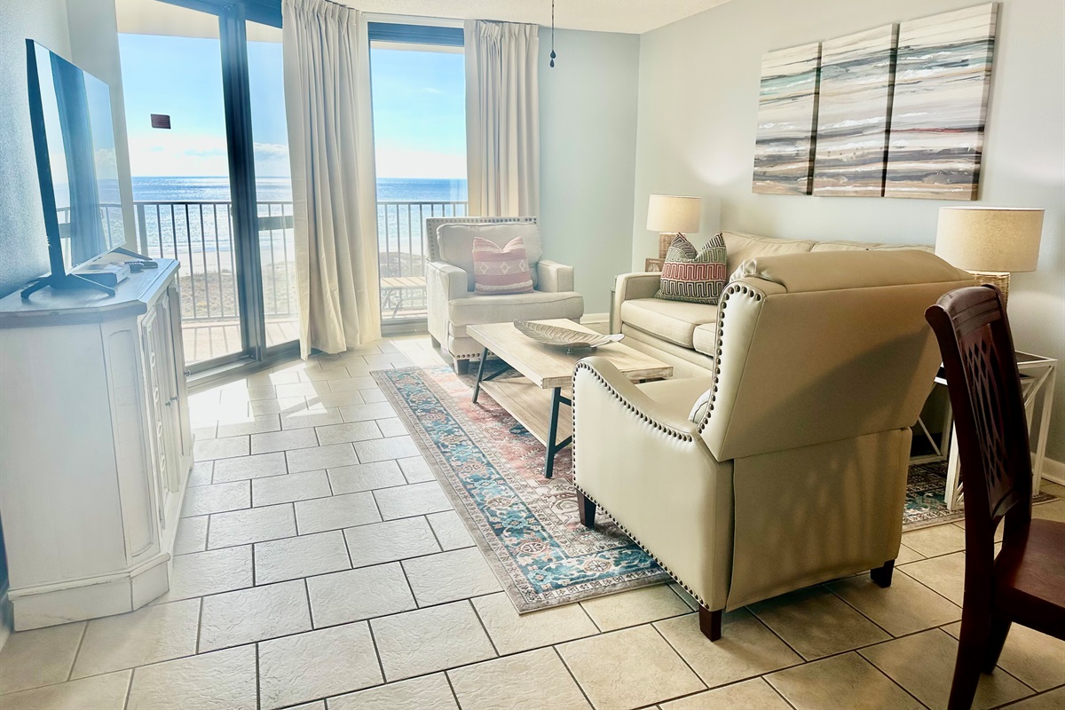 We have a leather recliner in the living room!!