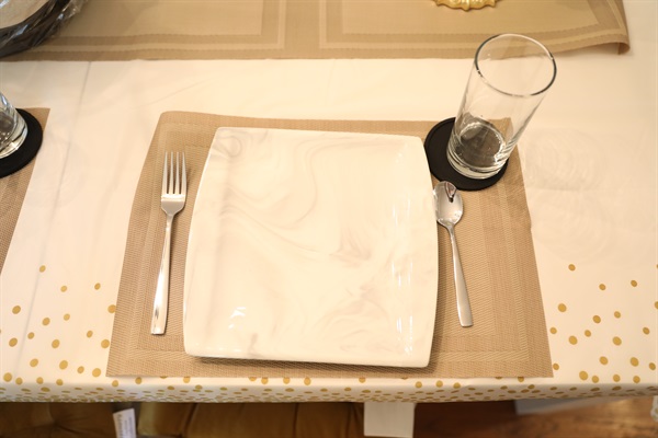 Dining room showing place setting