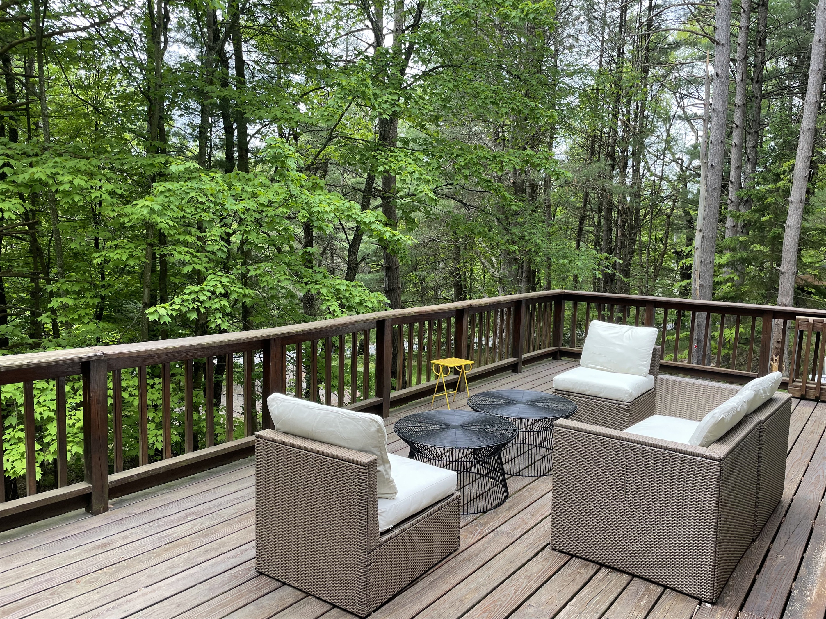 Front deck in the pines