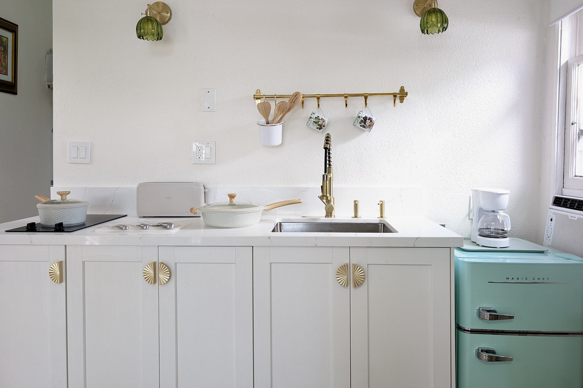 Thoughtfully designed kitchenette with modern conveniences.
