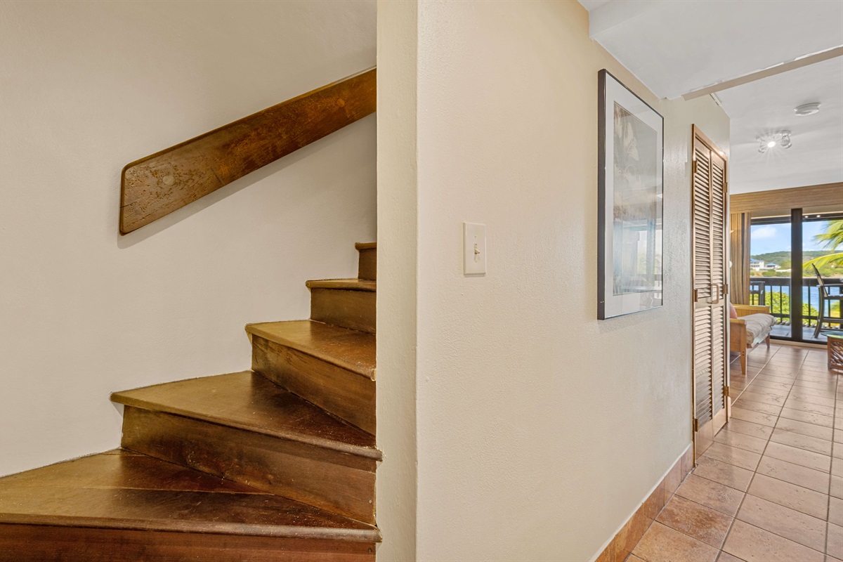 Head upstairs for both bedrooms