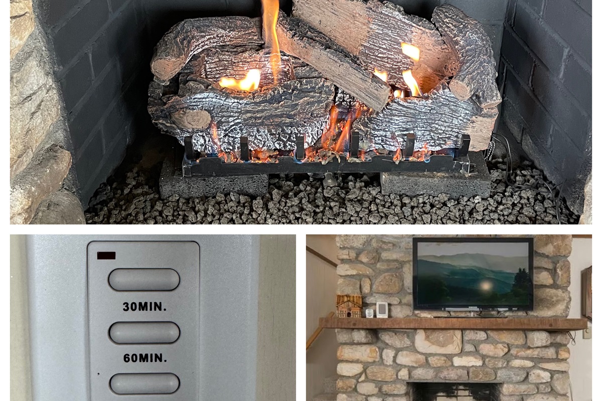 Our TWO fireplaces got an upgrade in the Main Floor Living Room & the Lower Level Game Room! We added new gas log inserts with timers to make your stay cozy & carefree. Pick a button & push to turn on the fire from Oct. 1 - Mar. 31!