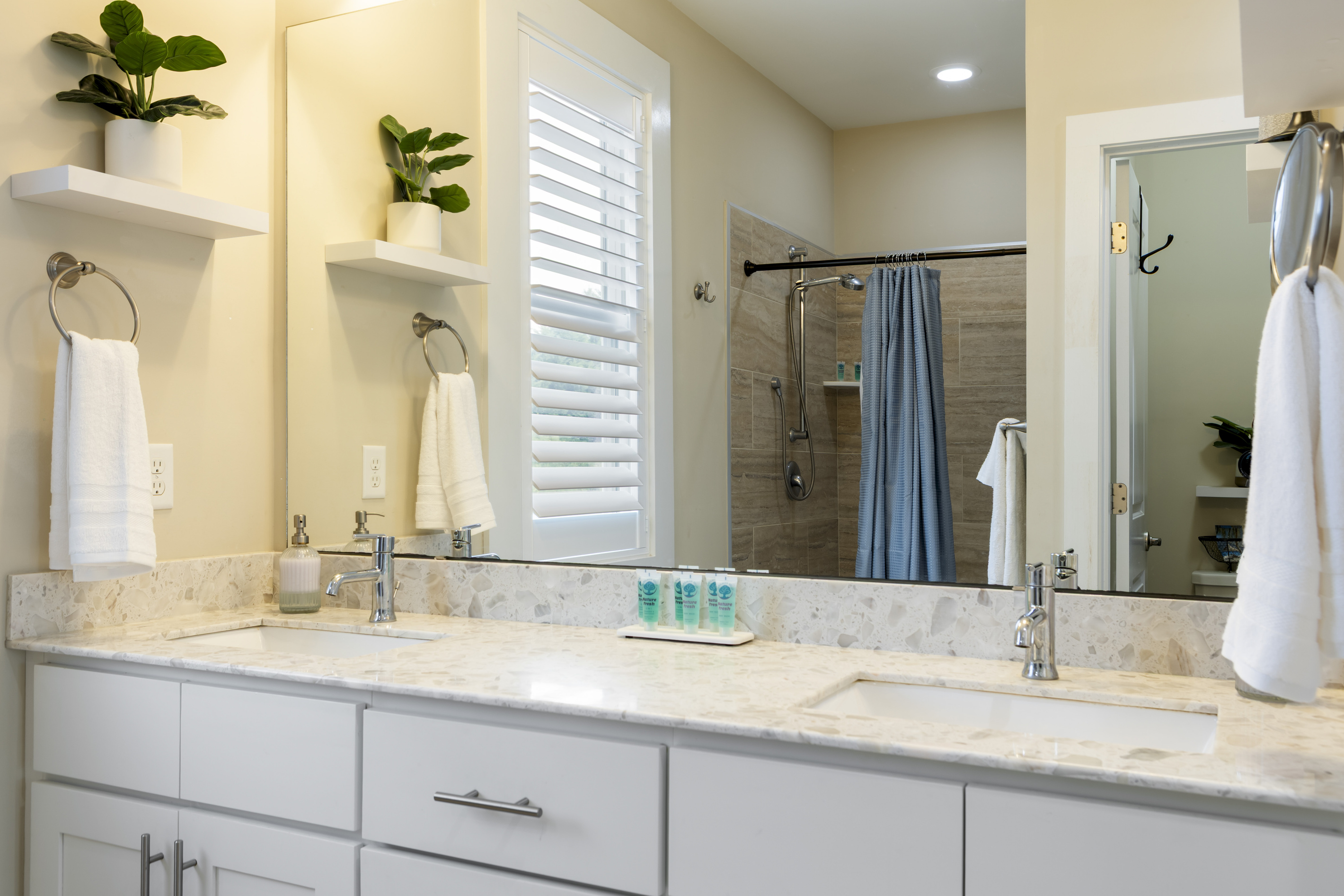 Bath linens & starter soaps provided