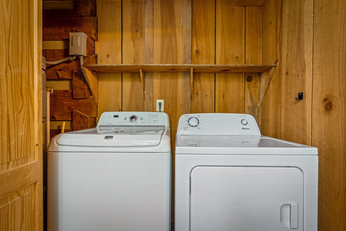Washer and dryer are located in the main level bathroom closet.