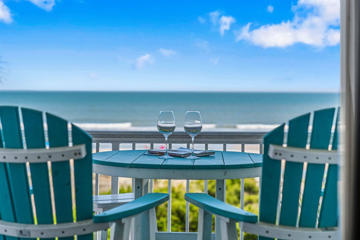 Beachfront Balcony | Sea Gull | 201 Oceanview | 1116 Ocean Blvd, Isle of Palms, SC | IOP Escapes