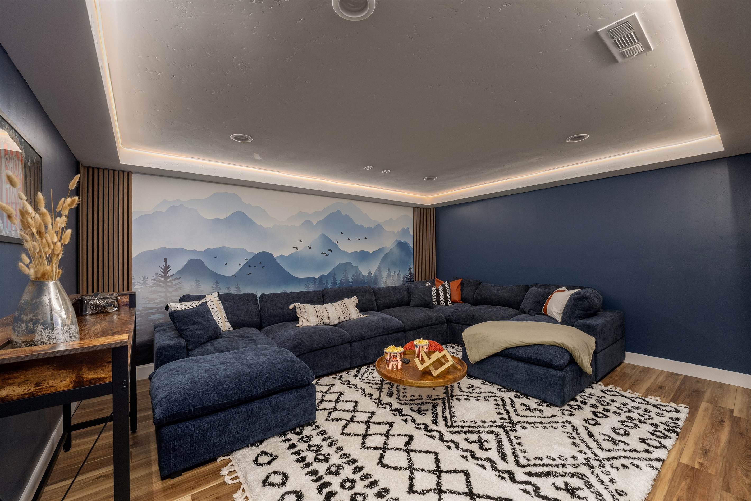 Theatre Room w/ Huge Comfy Sectional