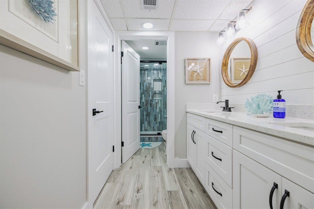 Master bathroom with double vanity