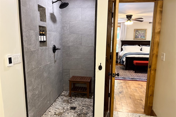 Walk in shower in Master Bathroom