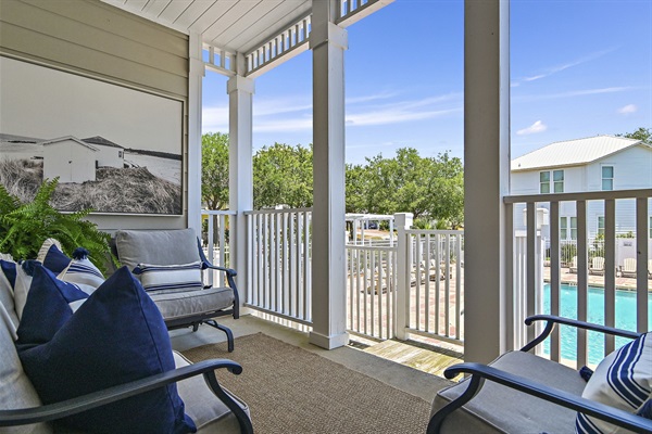 Covered Patio Overlooking Pool