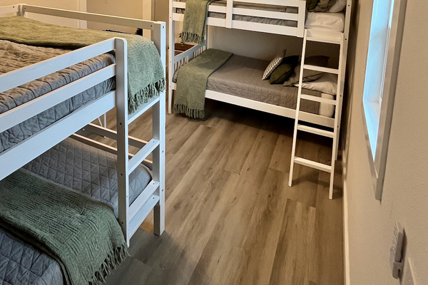 Poolside cabin bunk room