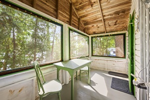 Indoor living with table and 2 chairs