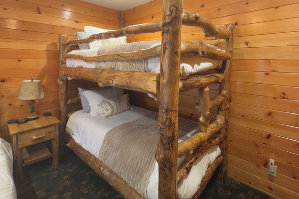 Twin log bunk bed