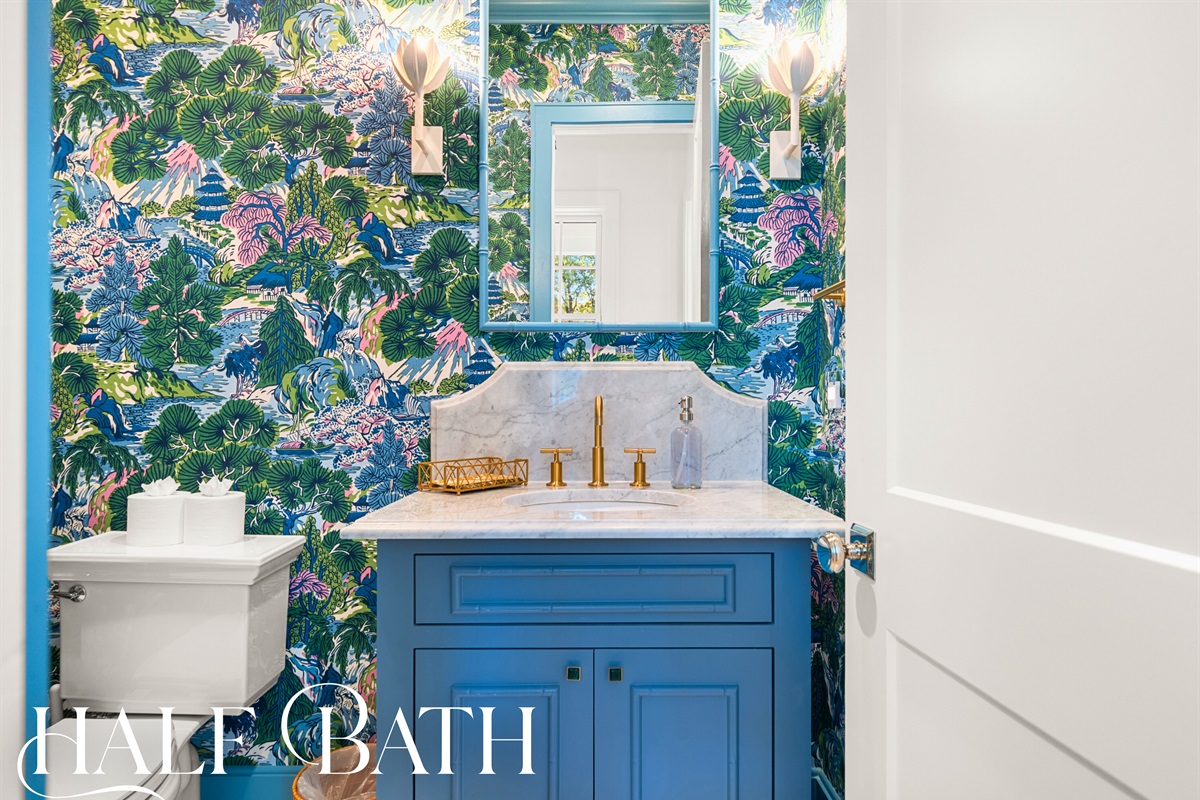 There are three half baths in addition to the five bathrooms.