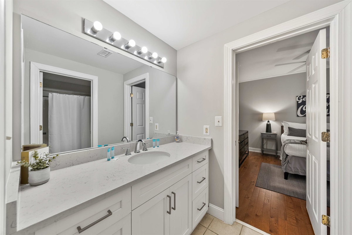 Bathroom 3: Jack n Jill Bathroom  | Morning Sunrise | 302 Oceanview | 1116 Ocean Blvd, Isle of Palms, SC | IOP Escapes