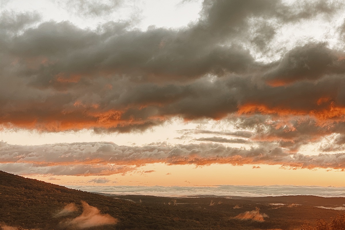 Reflected sunset views.