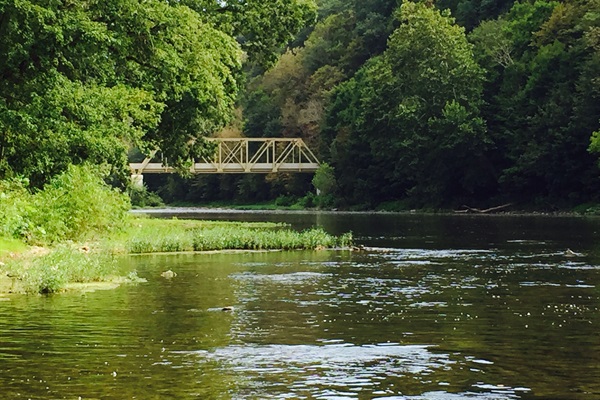 woy bridge.  photo taken upstream from the river in front of our cabin