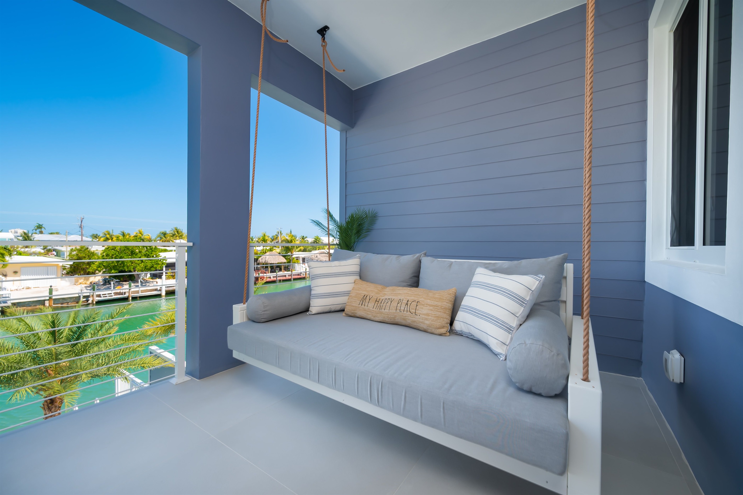 Relax on a couch swing!