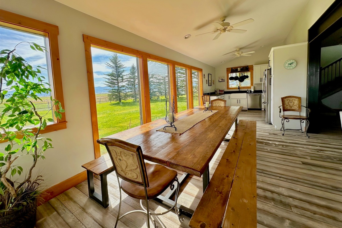 Unit A - The dining area provides an extra large table with conveniently located from the kitchen.