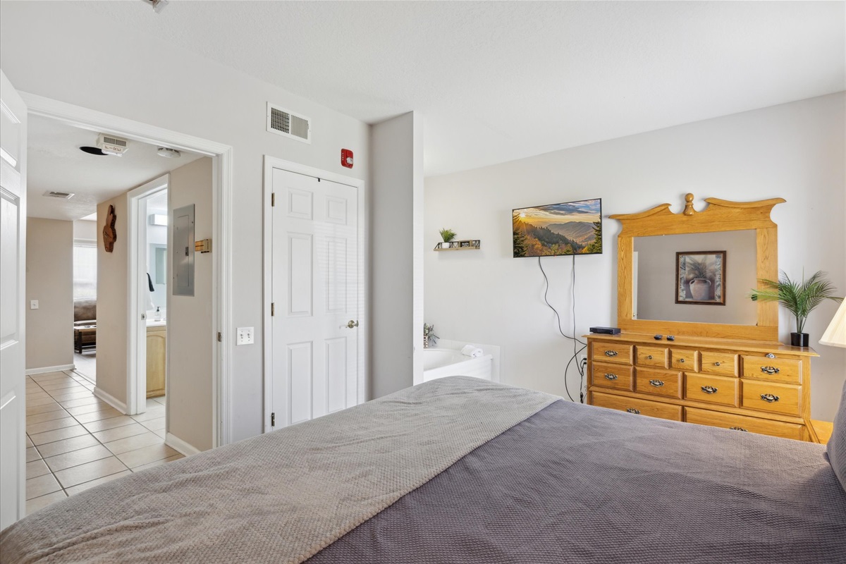 Plenty of storage for guests in the dresser and closet
