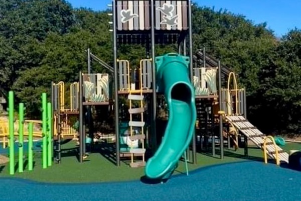 New playground in Historic Corolla park directly across from the Beach Club at Whalehead.
