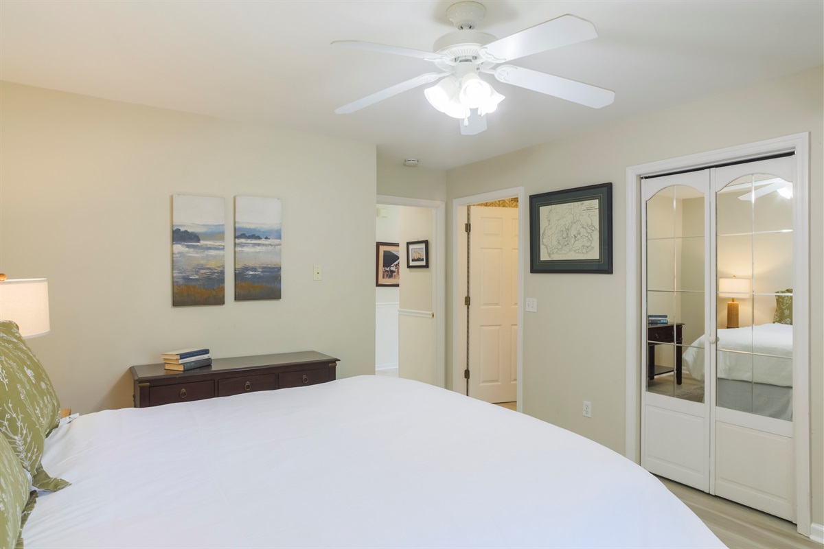 Thoughtful touches make this bedroom feel warm and welcoming.