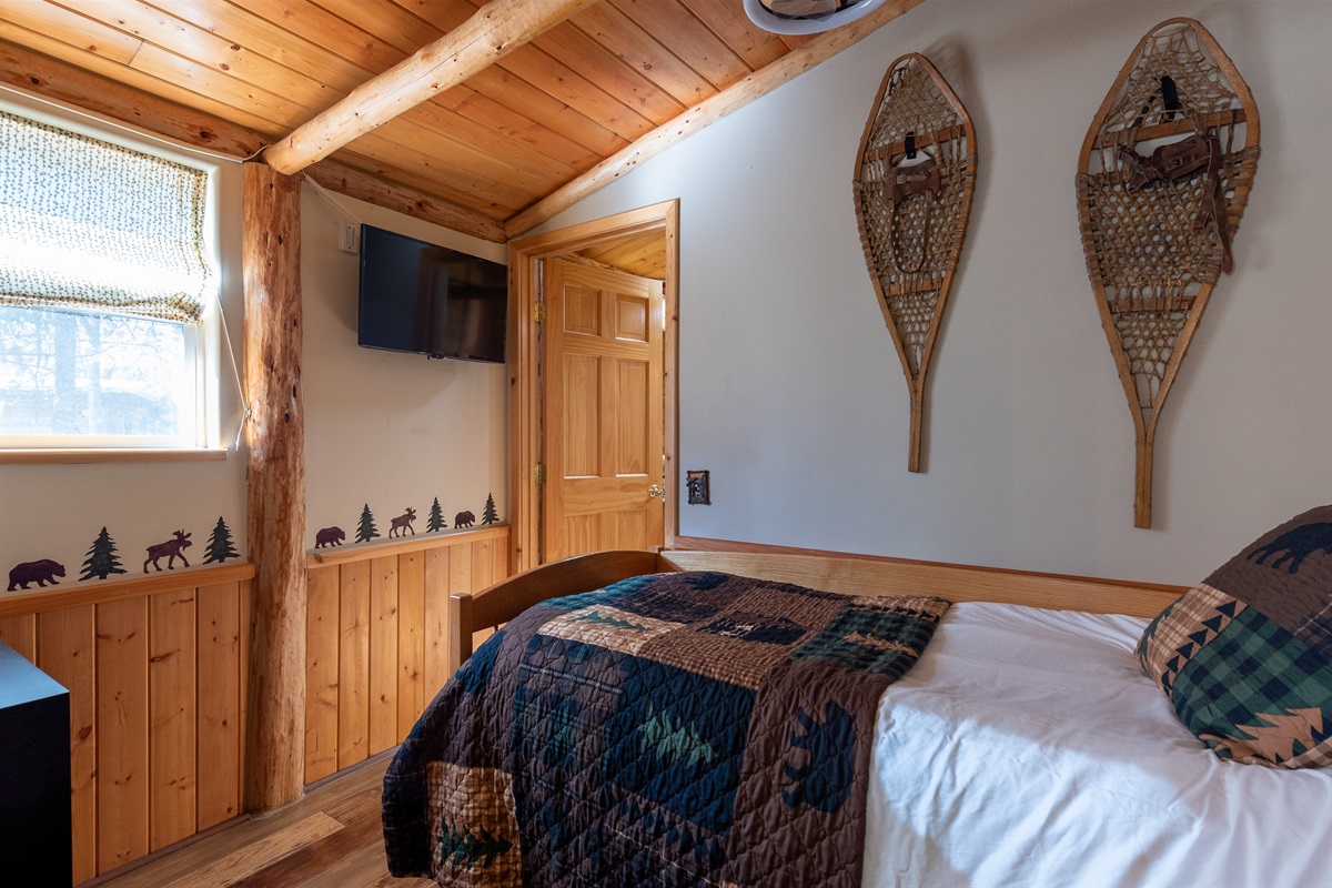 Bedroom 2 with XL twin bed and TV