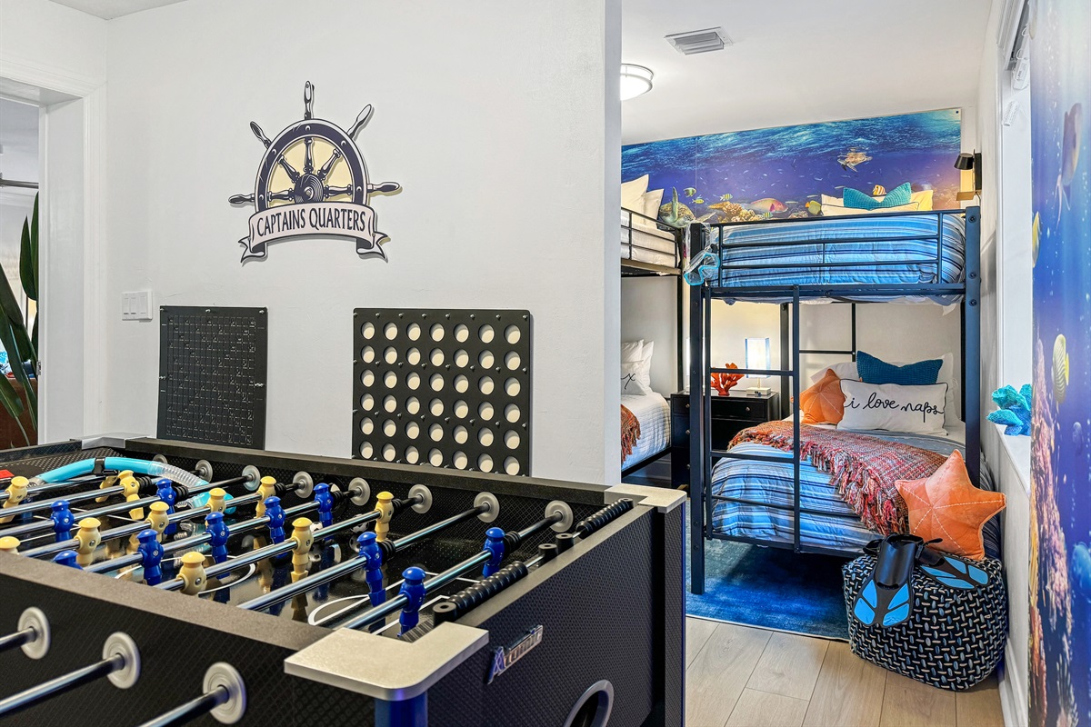 Challenge your mates to foosball before bunking down.