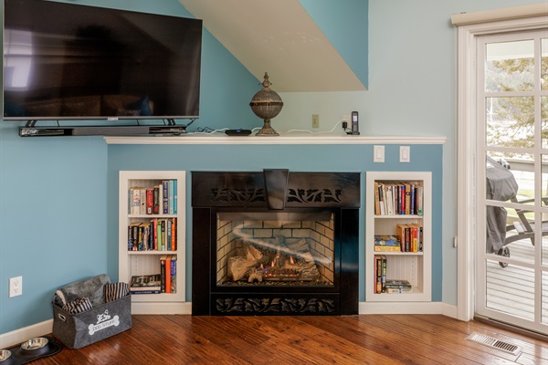 55" Smart TV and Fireplace