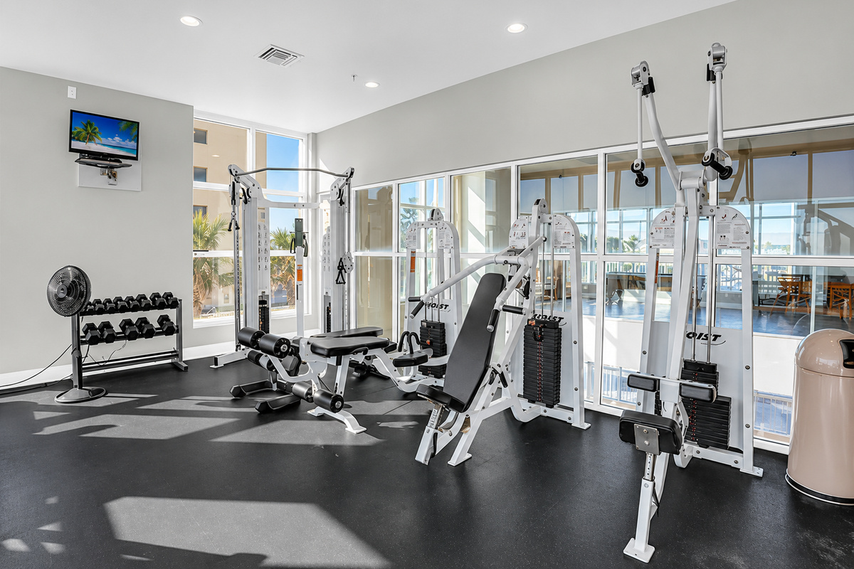 Lots of gym equipment...
