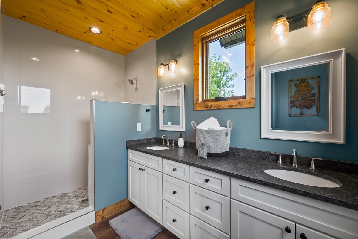 Custom tile in every bathroom