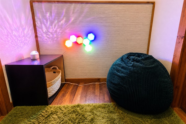 Cozy corner with interactive sensory lights