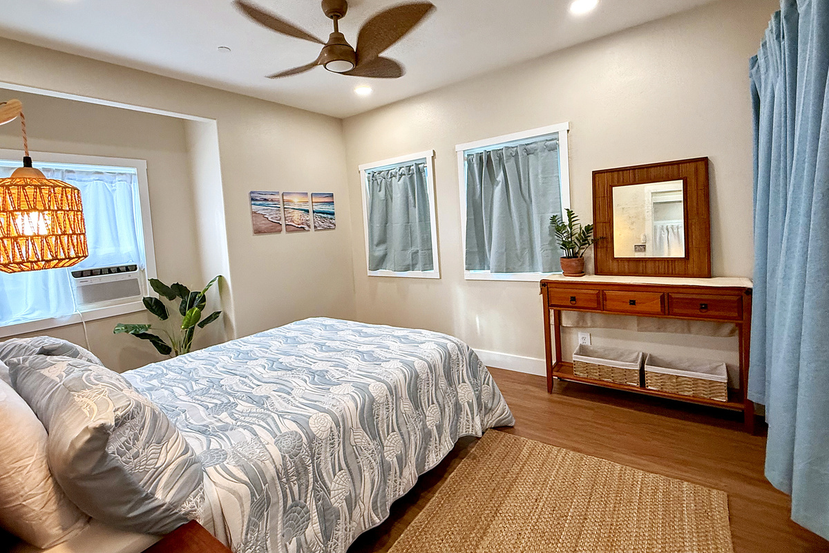 Queen Bedroom 1 | Representative Interior. Finishes, decor, and furniture, vary by unit.