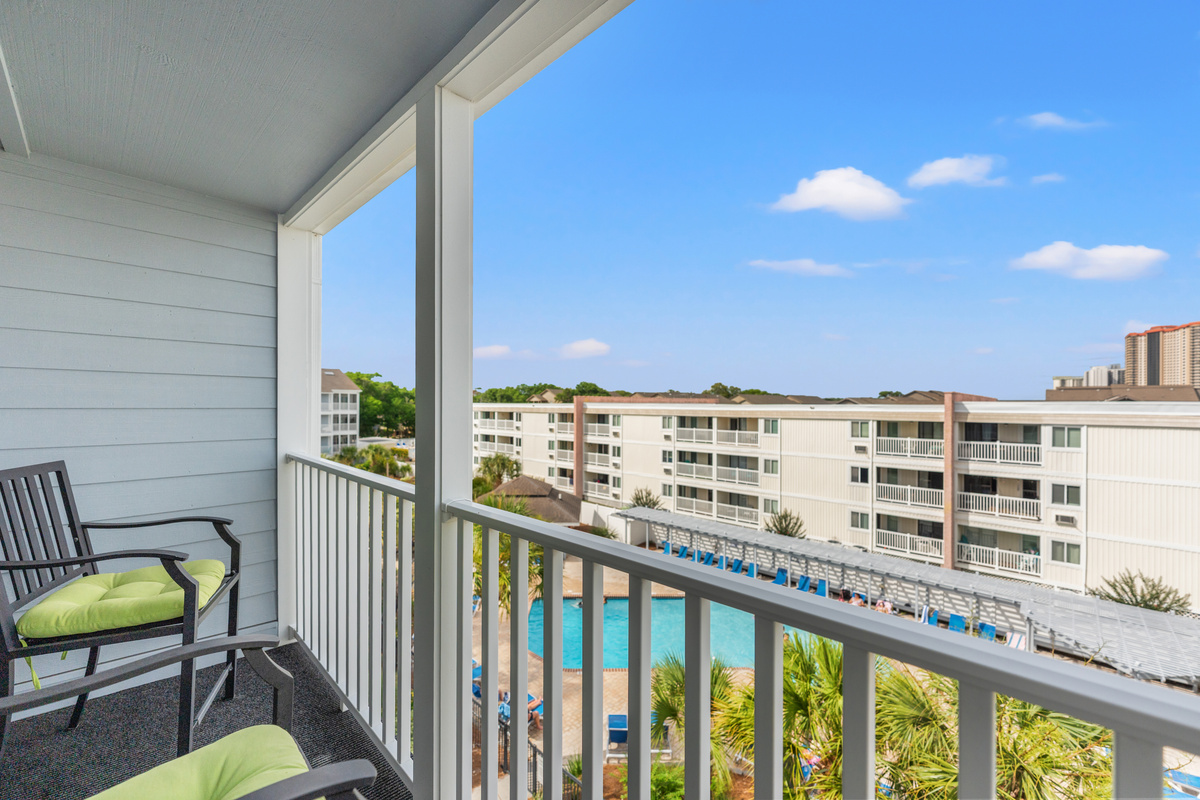 Balcony from Main Bedroom Overlooking the Pool