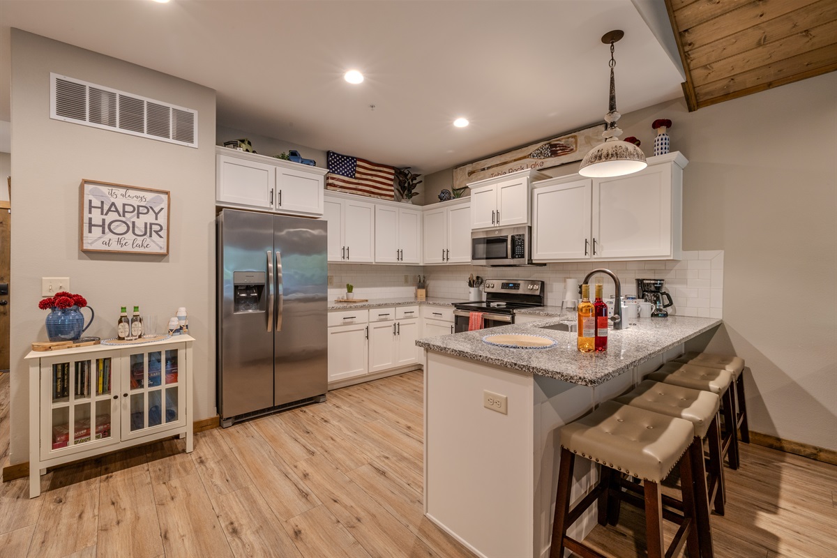 Spacious kitchen with island seating
