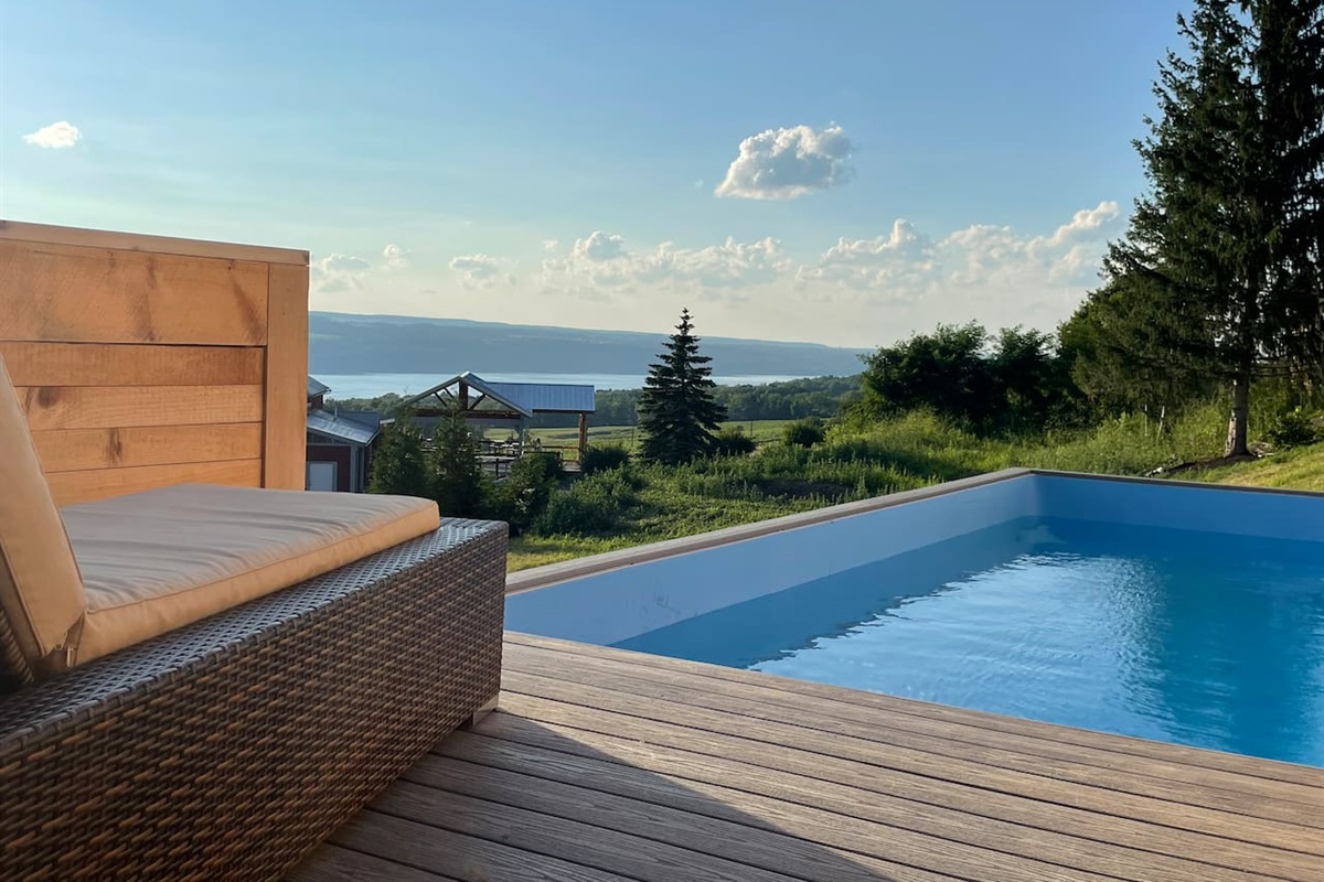 Unobstructed views from private seasonal pool. Open Memorial Day through Labor Day