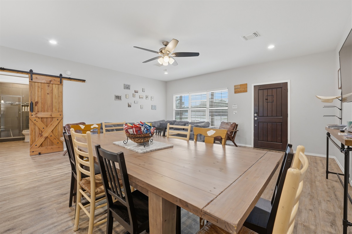 Dining table with seating for up to 10 guests