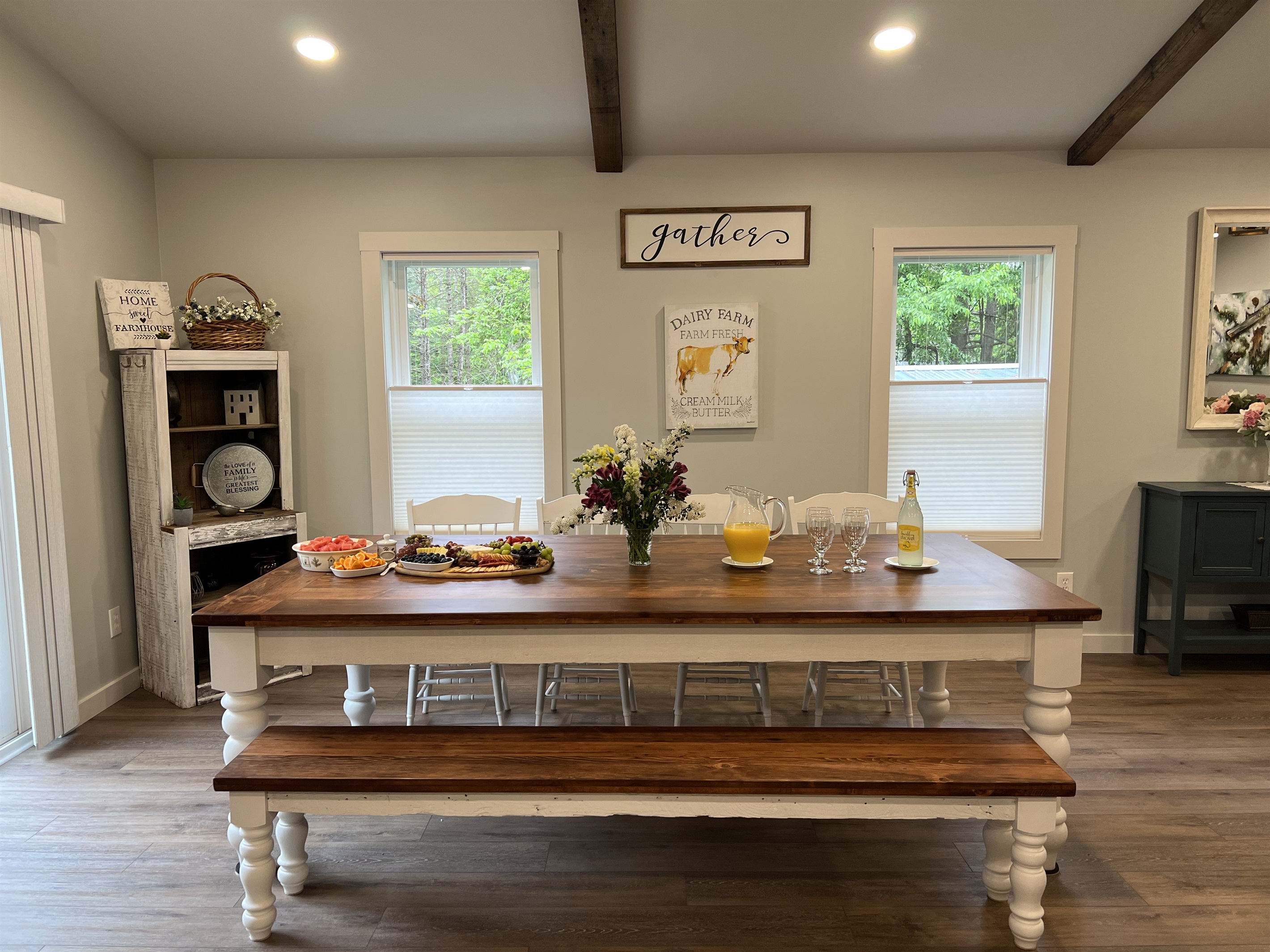 Handmade Farmhouse table in the Great Room
