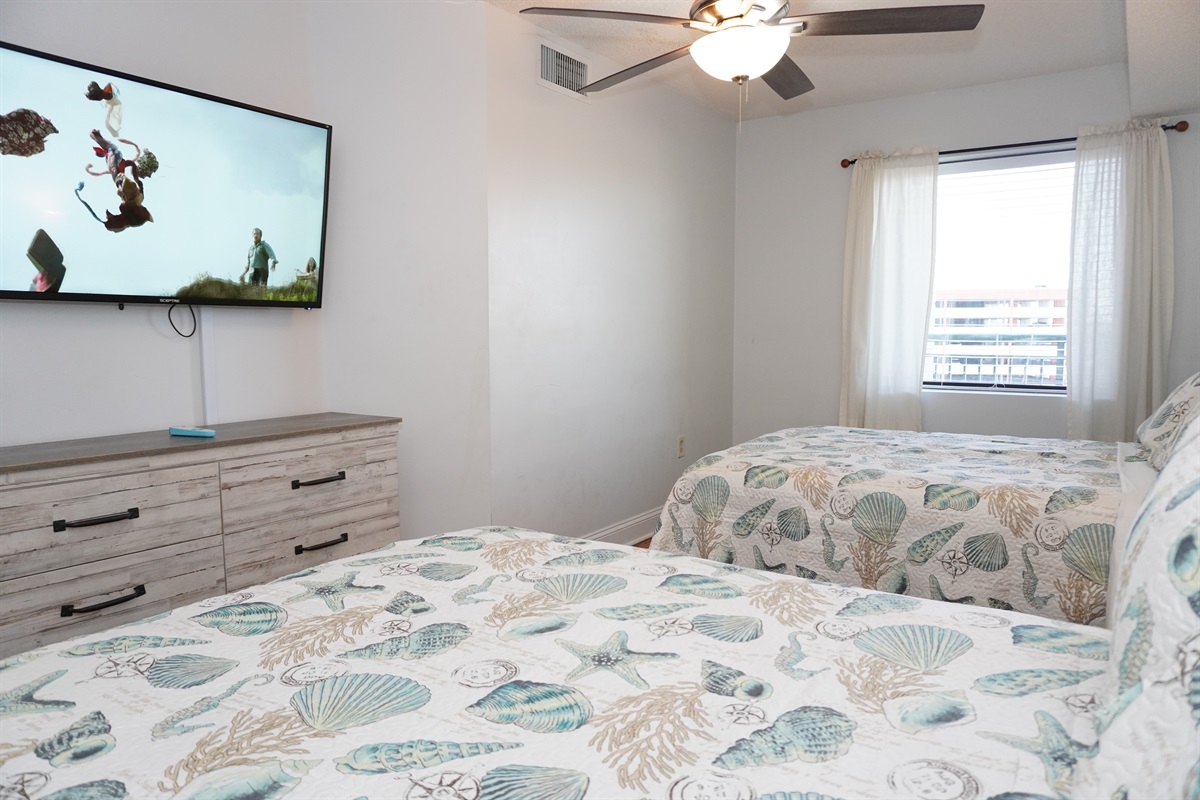 Flat screen TV giving comforts of home