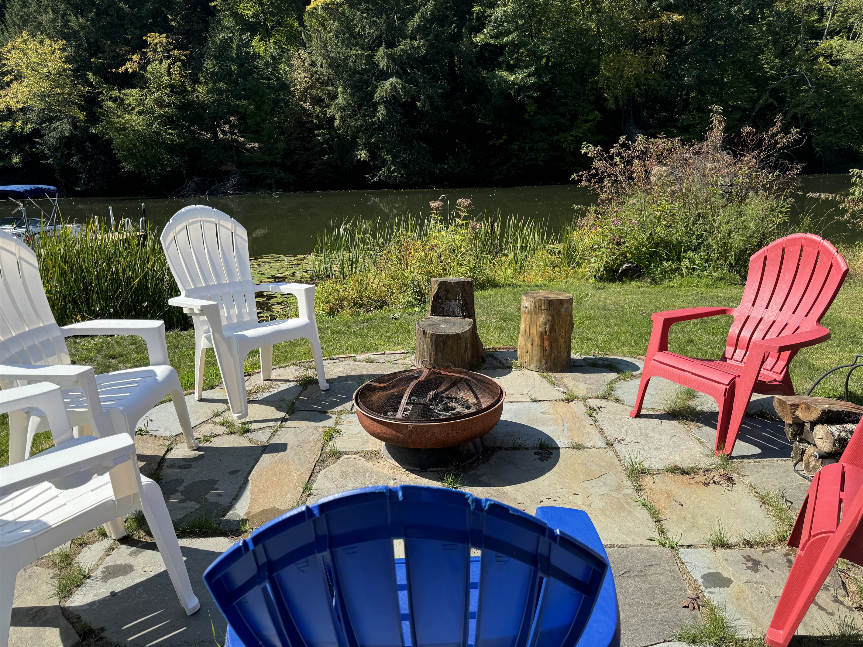 Firepit at the water's edge