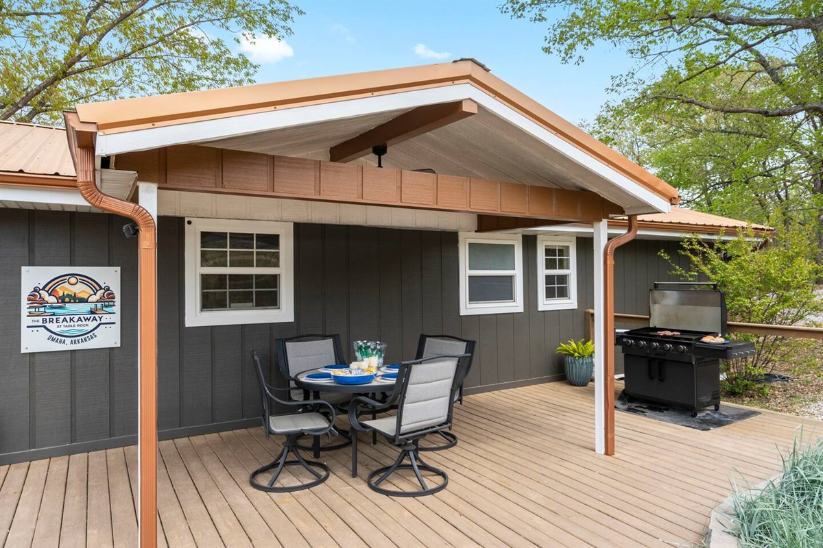Convenient BBQ area for grilling and family cookouts.