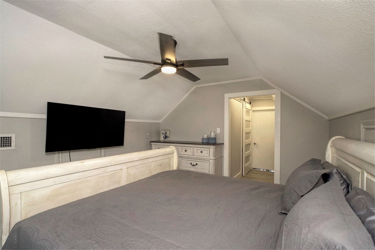 Upstairs Master Bedroom with King bed and private bath