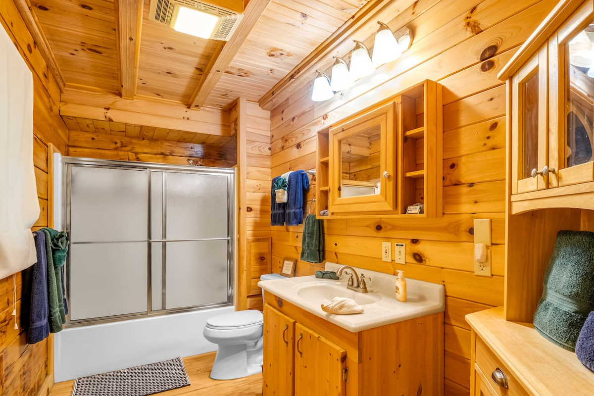 Private and spacious full bathroom connecting to main level bedroom