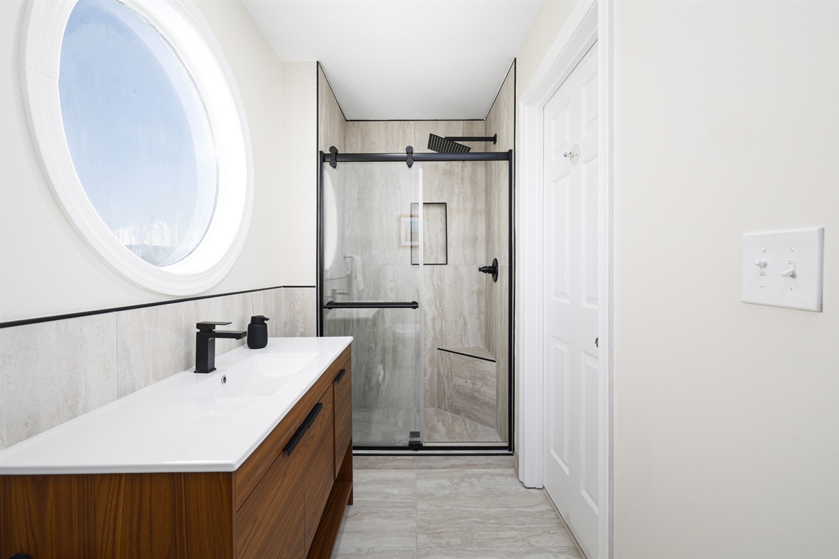 Private Bathroom with Remodeled Walk-in Shower for Bedroom 4